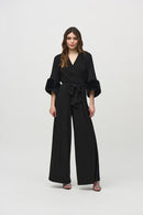 Faux Fur Trim Bolero - Black