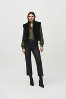 Faux-Fur Crop Gilet - Black