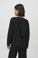 Sequined Boxy Top - Black