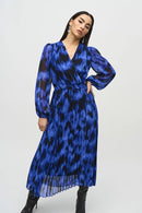 Abstract Print Dress - Royal Sapphire/multi