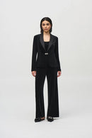 Velvet Blazer And Cami Set - Black/black