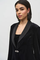 Velvet Blazer And Cami Set - Black/black