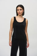 Velvet Blazer And Cami Set - Black/black