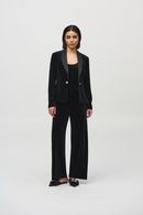 Velvet Blazer And Cami Set - Black/black