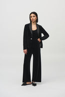 Velvet Wide-Leg Trousers - Black