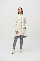 Abstract Jacquard Coat - Vanilla/black