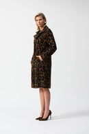 Jacquard Animal Print Coa - Beige/black