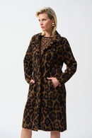 Jacquard Animal Print Coa - Beige/black