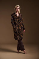 Jacquard Animal Print Coa - Beige/black