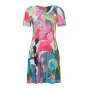 Abstract Print Mini Dress - Multi