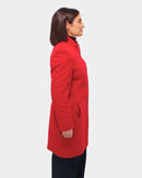 Mid Mandarin Coat - Red