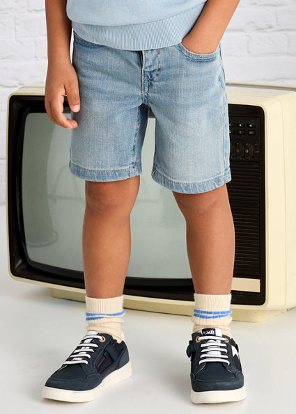 Denim Basic 5 Pocket Shorts - Grey Blue