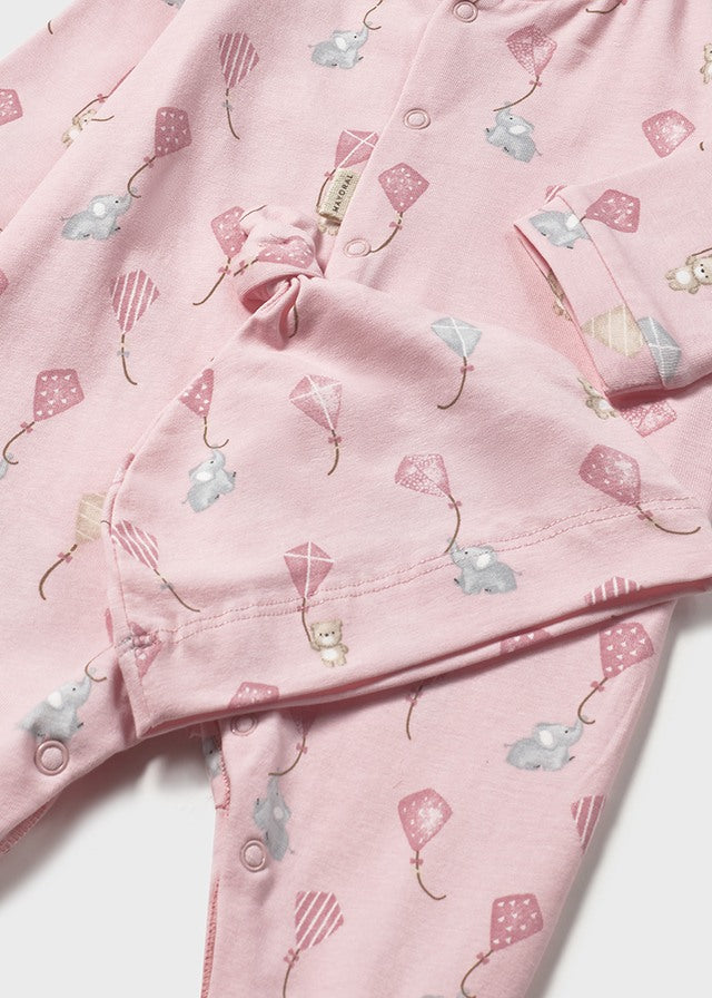 Long Onesie With Hat - Baby Rose