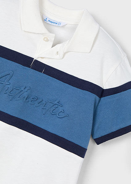 Short Sleeve Polo - Cream/regatta