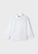 Linen Long Sleeve Shirt - White