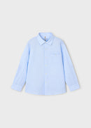 Linen Long Sleeve Shirt - Light Blue