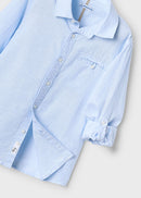 Linen Long Sleeve Shirt - Light Blue