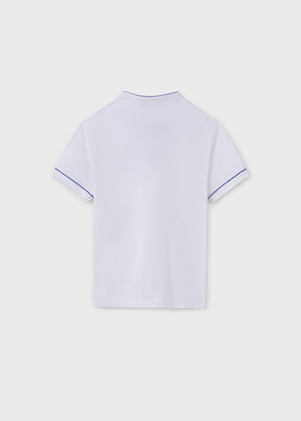 Mao Neck Polo Shirt - White
