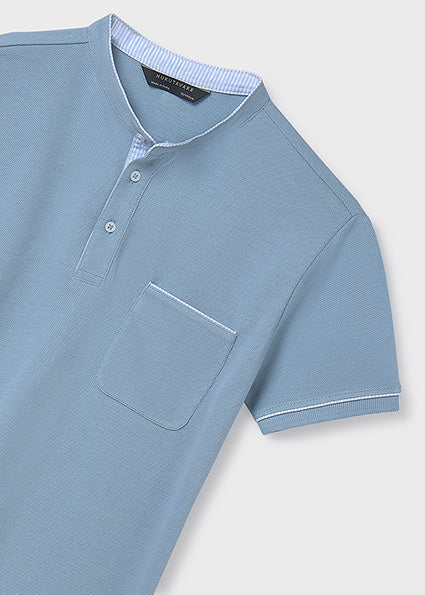 Mao Neck Polo Shirt - Pearl