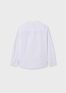 Long Sleeve Mao Collar Shirt - White