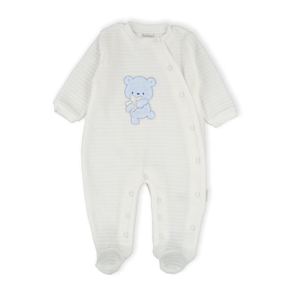 Bear Star Romper - Light Blue