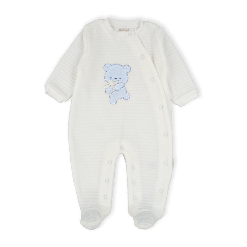 Bear Star Romper - Light Blue