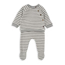 Side Button Stripe 2 Piece Set - Grey