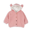 Fleece Lined Hooded Jacket - Pale Pink