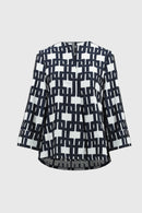 Geometric Jacquard Jacket - Offwhite/navy
