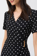 Dot Wrap Culotte Jumpsuit - Black/vanilla