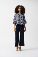 Pull-On Wide-Leg Trouser - Midnight Blue