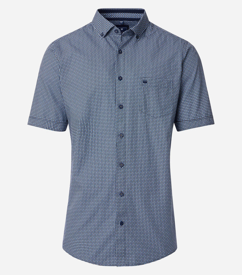 Comfort Fit Short Sleeve Shirt - Blue