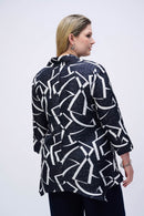 Jacquard Abstract Jacket - Midnight Blue/vanilla