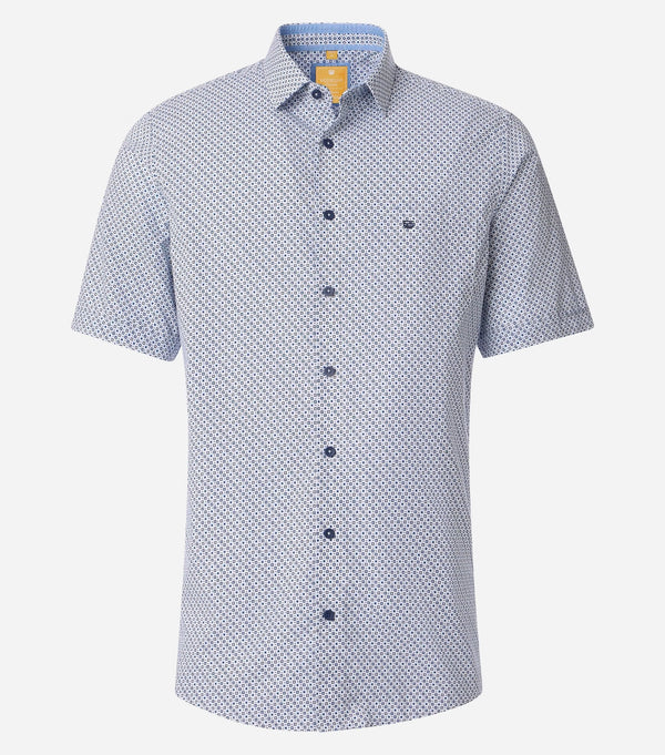 Modern Fit Short Sleeve Shirt - Blue