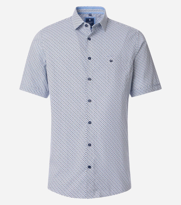 Comfort Fit Short Sleeve Shirt - Blue