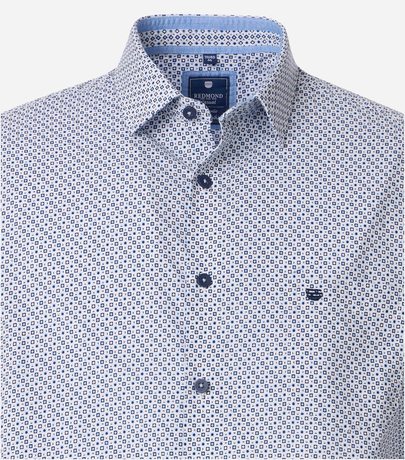 Comfort Fit Short Sleeve Shirt - Blue