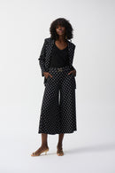 Dot Print Culotte Trouser - Black/vanilla
