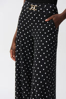 Dot Print Culotte Trouser - Black/vanilla
