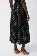 Dot Print Culotte Trouser - Black/vanilla