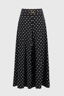 Dot Print Culotte Trouser - Black/vanilla