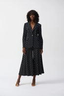 Dot Print Boxy Blazer - Black/vanilla