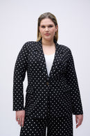 Dot Print Boxy Blazer - Black/vanilla