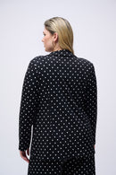 Dot Print Boxy Blazer - Black/vanilla