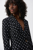 Dot Print Boxy Blazer - Black/vanilla