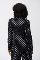 Dot Print Boxy Blazer - Black/vanilla