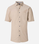 Comfort Fit Short Sleeve Shirt - Beige