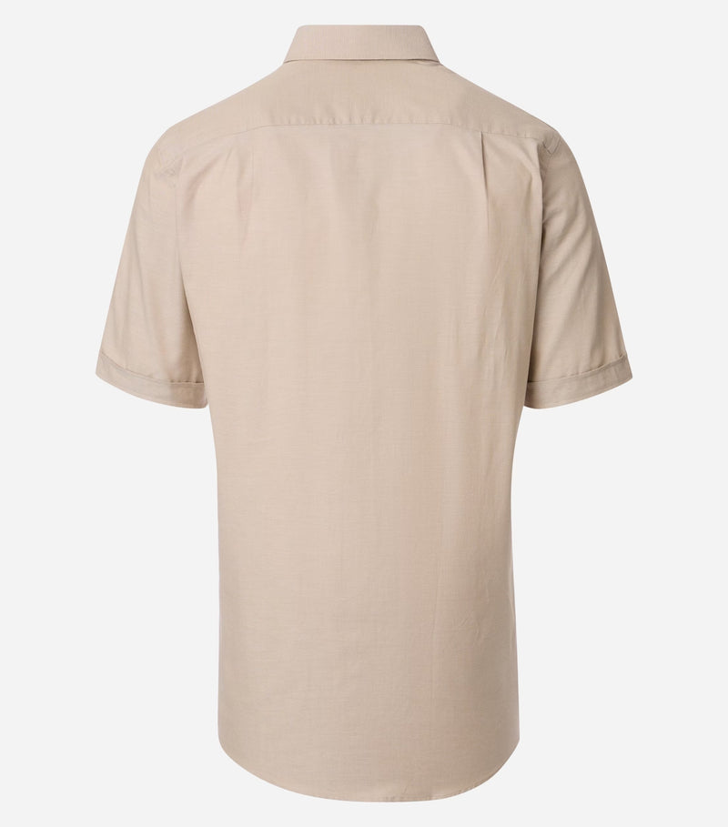 Comfort Fit Short Sleeve Shirt - Beige
