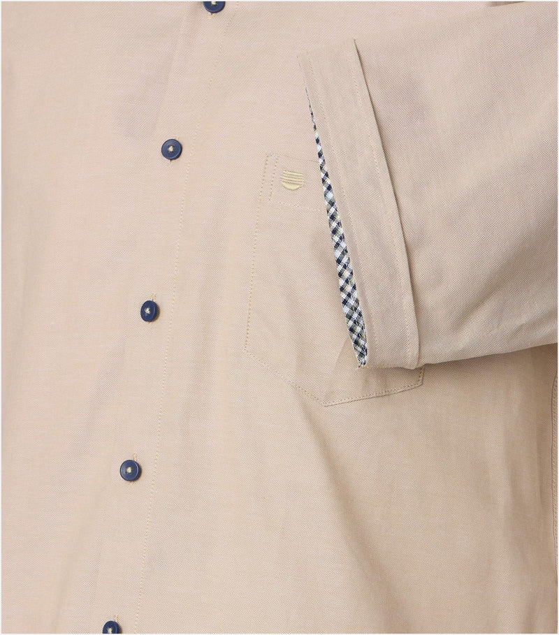 Comfort Fit Short Sleeve Shirt - Beige