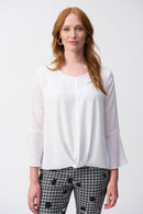 Georgette High-Low Top - Off White