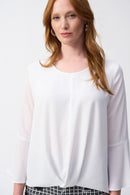 Georgette High-Low Top - Off White